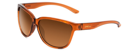 Profile View of Smith Monterey Ladies Cateye Sunglasses Crystal Tobacco/CP Polarized Brown 58 mm