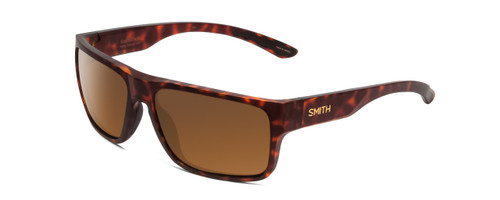 Profile View of Smith Soundtrack Unisex Rectangle Sunglasses in Tortoise/CP Polarized Brown 61mm