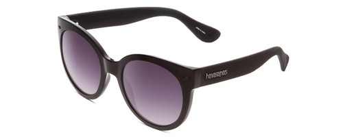 Profile View of Havaianas NORONHA/M Women Cateye Sunglasses Gloss Black/Smoke Grey Gradient 52mm