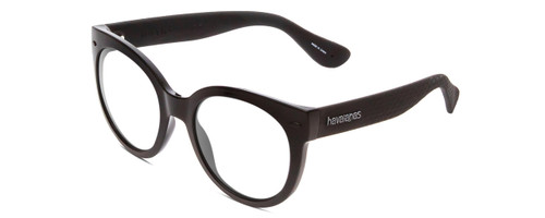 Profile View of Havaianas NORONHA/M Designer Reading Eye Glasses in Gloss Black Ladies Cateye Full Rim Acetate 52 mm