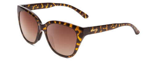 Profile View of Smith Era Cateye Sunglasses Vintage Tortoise Gold/Polarized Brown Gradient 55 mm