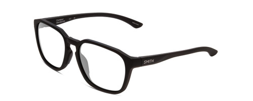 Profile View of Smith Optics Contour Designer Progressive Lens Blue Light Blocking Eyeglasses in Matte Black Unisex Square Full Rim Acetate 56 mm