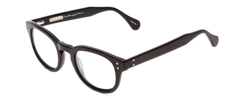 Profile View of Ernest Hemingway H4734 Designer Progressive Lens Blue Light Blocking Eyeglasses in Gloss Black Unisex Cateye Full Rim Acetate 49 mm