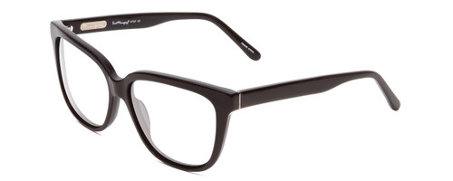 Profile View of Ernest Hemingway H4737 Designer Reading Eye Glasses with Custom Cut Powered Lenses in Gloss Black Unisex Cateye Full Rim Acetate 55 mm