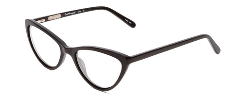 Profile View of Ernest Hemingway H4740 Designer Reading Eye Glasses with Custom Cut Powered Lenses in Gloss Black Ladies Cateye Full Rim Acetate 56 mm