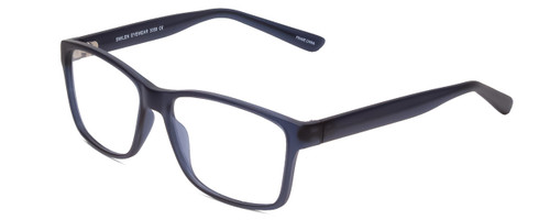Profile View of 2000&Beyond 3059 Designer Reading Eye Glasses with Custom Cut Powered Lenses in Matte Blue Mens Classic Full Rim Acetate 55 mm
