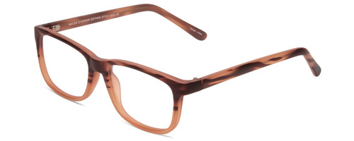 Profile View of Gotham Style 256 Designer Blue Light Blocking Eyeglasses in Matte Brown Stripe Mens Classic Full Rim Acetate 55 mm