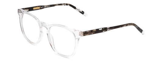 Profile View of Ernest Hemingway H4840 Designer Progressive Lens Blue Light Blocking Eyeglasses in Clear Crystal/Black Amber Brown Glitter Tortoise Unisex Cateye Full Rim Acetate 50 mm