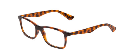 Profile View of Ernest Hemingway H4857 Designer Blue Light Blocking Eyeglasses in Shiny Tiger Brown Yellow Orange Tortoise Havana Unisex Cateye Full Rim Acetate 53 mm