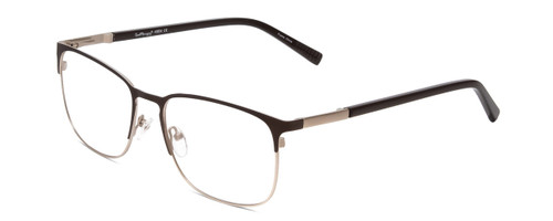 Profile View of Ernest Hemingway H4864 Designer Blue Light Blocking Eyeglasses in Matte Brown Satin Silver Unisex Cateye Full Rim Stainless Steel 58 mm