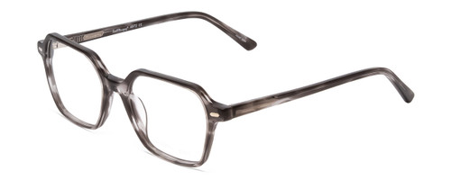 Profile View of Ernest Hemingway H4872 Designer Blue Light Blocking Eyeglasses in Smoke Grey Crystal Tortoise Havana/Silver Accent Unisex Square Full Rim Acetate 50 mm