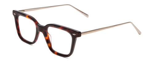 Profile View of Ernest Hemingway H4875 Designer Reading Eye Glasses with Custom Cut Powered Lenses in Gloss Auburn Brown Tortoise Havana/Patterned Gold Accent Unisex Cateye Full Rim Acetate 48 mm