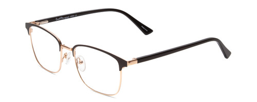 Profile View of Ernest Hemingway H4890 Designer Blue Light Blocking Eyeglasses in Gloss Black/Shiny Gold Unisex Cateye Full Rim Stainless Steel 53 mm