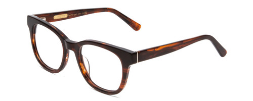Profile View of Ernest Hemingway H4901 Designer Reading Eye Glasses with Custom Cut Powered Lenses in Shiny Auburn Brown Tortoise Havana Ladies Cateye Full Rim Acetate 51 mm