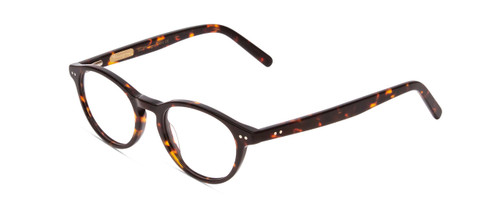 Profile View of Ernest Hemingway H4912 Designer Blue Light Blocking Eyeglasses in Amber Brown Leopard Animal Print/Silver Accents Unisex Round Full Rim Acetate 47 mm