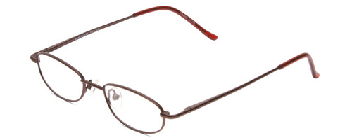 Profile View of Metal Flex KIDS 1001 Designer Single Vision Prescription Rx Eyeglasses in Shiny Dark Brown Ladies Oval Full Rim Metal 43 mm