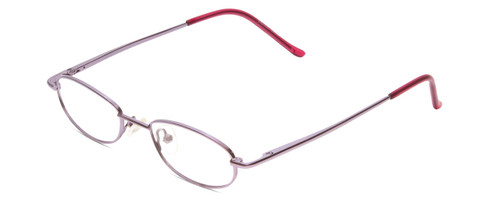 Profile View of Metal Flex KIDS 1001 Designer Single Vision Prescription Rx Eyeglasses in Shiny Lavender Purple Ladies Oval Full Rim Metal 43 mm