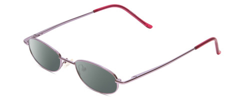 Profile View of Metal Flex KIDS 1001 Designer Polarized Sunglasses with Custom Cut Smoke Grey Lenses in Shiny Lavender Purple Ladies Oval Full Rim Metal 43 mm