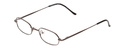 Profile View of Metal Flex KIDS 1005 Designer Blue Light Blocking Eyeglasses in Dark Gunmetal/Black Ladies Oval Full Rim Metal 44 mm