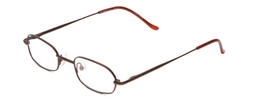 Profile View of Metal Flex KIDS 1005 Designer Single Vision Prescription Rx Eyeglasses in Shiny Auburn Brown Ladies Oval Full Rim Metal 44 mm