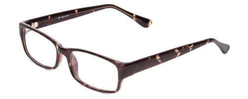 Profile View of Soho 85 Designer Single Vision Prescription Rx Eyeglasses in Demi Tortoise Black Grey Crystal Unisex Rectangle Full Rim Acetate 56 mm