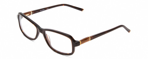 Profile View of Harley Davidson HD0537 Designer Reading Eye Glasses with Custom Cut Powered Lenses in Tortoise Havana Brown Rose Gold Ladies Oval Full Rim Acetate 54 mm