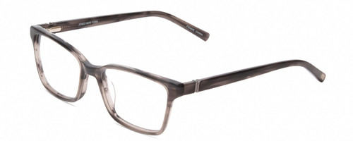 Profile View of Jones New York J227 Designer Blue Light Blocking Eyeglasses in Grey Marble Horn Ladies Square Full Rim Acetate 48 mm