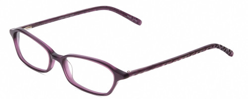 Profile View of Jones New York J220 Designer Blue Light Blocking Eyeglasses in Purple Crystal Ladies Cat Eye Full Rim Acetate 49 mm