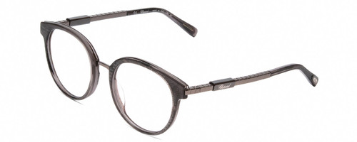 Profile View of Chopard VCH239 Designer Blue Light Blocking Eyeglasses in Grey Crystal Mosaic/Sparkles/Black Gunmetal Ladies Round Full Rim Acetate 50 mm