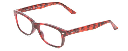 Profile View of Prive Revaux Class Act Designer Progressive Lens Blue Light Blocking Eyeglasses in Sangria Wine Red Tortoise Havana Ladies Oval Full Rim Acetate 48 mm