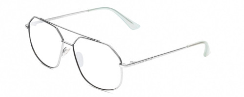 Prive Revaux Cooper Designer Reading Glasses Silver Crystal Blue Pilot 56mm