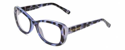 Profile View of Prive Revaux Lifestyle Designer Blue Light Blocking Eyeglasses in Majestic Indigo Blue Black Tortoise Crystal Ladies Oval Full Rim Acetate 55 mm