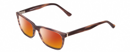 Profile View of Esquire EQ1558 Designer Polarized Sunglasses with Custom Cut Red Mirror Lenses in Matte Tortoise Havana Brown Mens Cat Eye Full Rim Acetate 54 mm