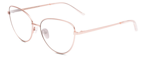 Profile View of SITO SHADES CANDI Designer Progressive Lens Blue Light Blocking Eyeglasses in Rose Gold Unisex Pilot Full Rim Metal 59 mm