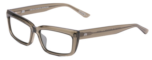 Profile View of SITO SHADES NIGHT IN MOTION Designer Reading Eye Glasses in Moss Brown Crystal Unisex Square Full Rim Acetate 57 mm