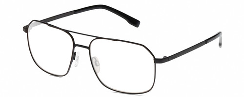 Profile View of BOLLE NAVIS Designer Reading Eye Glasses in Matte Gunmetal Black Mens Panthos Full Rim Metal 58 mm