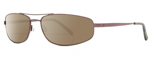 Profile View of Reptile Sierra Designer Polarized Reading Sunglasses with Custom Cut Powered Amber Brown Lenses in Espresso Dark Brown Unisex Pilot Full Rim Metal 60 mm