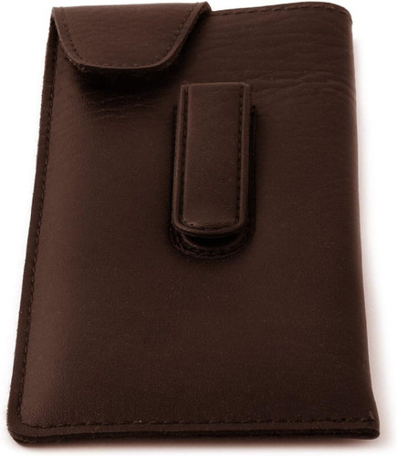 Image 1 of Wholesale Bulk Lot of Calabria Durango Eye Glasses Case Soft PU Leather Eyeglass Case w/ Clip Brown Sunglasses Case for Men & Women