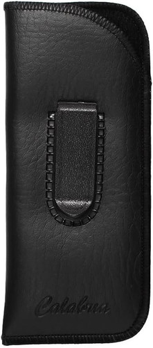 Image 1 of Wholesale Bulk Lot Calabria Slim Eye Glasses Case w/Clip Soft PU Leather Black Men Women Pouch Slip-In Eyewear Holder Sunglass Bag