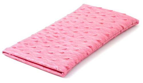 Image 1 of Wholesale Bulk Lot of Soft Squeeze Top Slip In Eyeglasses Case And Holder In Faux Ostrich Leather, Pink