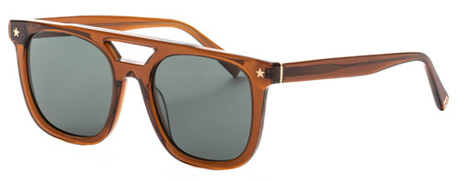 Profile View of Elton John HIFI 2 Unisex Sunglass Rosewood Pink Crystal Blue/Polarized Navy 53mm