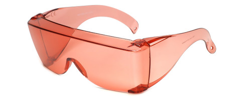 Profile View of Medspex 3000 FL41 Pink Migraine Glasses Fitover Safety Glasses Blue Light Filter