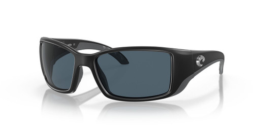 Profile View of Costa Del Mar Blackfin Unisex Designer Sunglasses Black/Polarized Gray 580P 62mm
