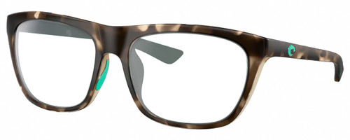 Profile View of Costa Del Mar Cheeca Designer Progressive Lens Blue Light Blocking Eyeglasses in Matte Brown Gray Shadow Tortoise Havana Turquoise Ladies Panthos Full Rim Acetate 57 mm