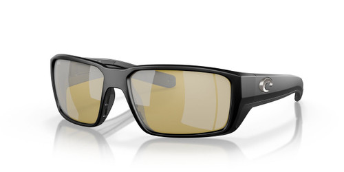 Profile View of Costa Del Mar Fantail Pro Sunglass Black/Polarized Silver Mirror 580G GLASS 60mm