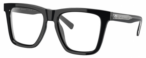 Profile View of Costa Del Mar Keramas Designer Progressive Lens Blue Light Blocking Eyeglasses in Shiny Black Silver Unisex Square Full Rim Acetate 54 mm