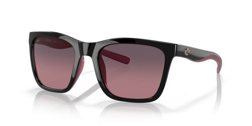 Profile View of Costa Del Mar Panga Sunglass in Black Fuchsia/Polarized Rose Gradient 580G 56 mm