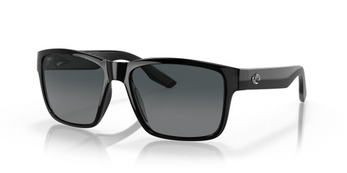 Profile View of Costa Del Mar Paunch Unisex Sunglass in Black/Polarized Gray Gradient 580G 57 mm