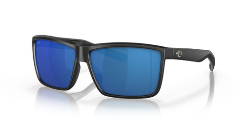 Profile View of Costa Del Mar Rinconcito Unisex Sunglasses Black/Polarized Blue Mirror 580P 60mm