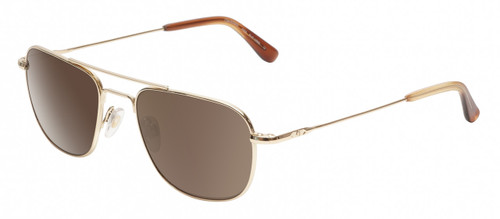 Profile View of American Optical Checkmate Unisex Designer Pilot Sunglass Gold Amber/Brown 56 mm